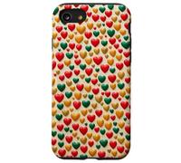 Red Gold And Green Heart Pattern Tiny Hearts Unity Design Case for iPhone SE (2020) / 7/8