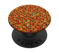 Red Gold And Green Heart Pattern Tiny Hearts Unity Design PopSockets Adhesive PopGrip