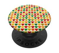 Red Gold And Green Heart Pattern Tiny Hearts Unity Design PopSockets Adhesive PopGrip