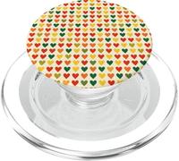 Red Gold And Green Heart Pattern Tiny Hearts Unity Design PopSockets PopGrip for MagSafe