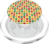Red Gold And Green Heart Pattern Tiny Hearts Unity Design PopSockets PopGrip for MagSafe
