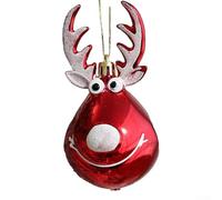 Red Gold Elk Christmas Tree Hanging, Beautiful Christmas Balls With Various Style, Shatterproof For Xmas Tree Wreaths Garlands Home Decor (Red l)