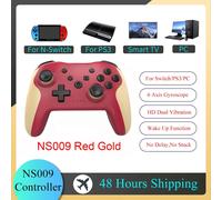 (Red Gold) GAMINJA NS009 Bluetooth Game Controller Wireless Gamepad For Nintendo Switch Console PS3 PC Windows 7 10 Dual Vibration Joystick