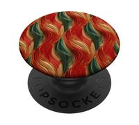 Red Gold Green Abstract Island Pattern Geometric Wave Design PopSockets Adhesive PopGrip