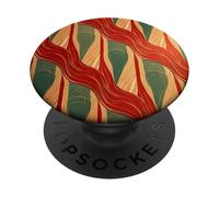 Red Gold Green Abstract Island Pattern Geometric Wave Design PopSockets Adhesive PopGrip