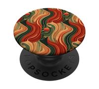Red Gold Green Abstract Island Pattern Geometric Wave Design PopSockets Adhesive PopGrip