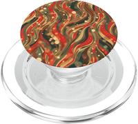 Red Gold Green Abstract Island Pattern Geometric Wave Design PopSockets PopGrip for MagSafe