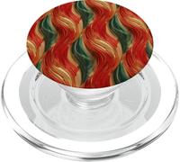 Red Gold Green Abstract Island Pattern Geometric Wave Design PopSockets PopGrip for MagSafe