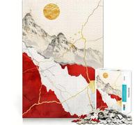 Red Gold Landscape 1000 Piece Jigsaw Puzzles for Teenagers Jigsaw Clear Logic Toy Peaceful Time Perfect Cut Santa Wish List (50x75cm)