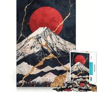 Red Gold Landscape 1000 Piece Jigsaws for Adults Puzzle Mind Exercise Toy Family Bond Precision Cut Creative Gift (38x52cm)