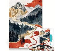 Red Gold Landscape Jigsaw Puzzles for Adults1000 Piece Brain Teaser Home Leisure Image Assembly Birthday Gift (38x52cm)