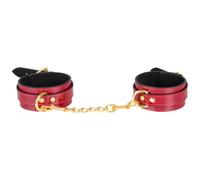 red Golden Empress Patent Faux Leather Ankle Cuffs