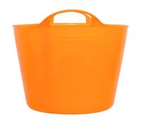 Red Gorilla 14L Small Flexible 2-Handled Recycled Tub in Orange Weather Resistant Suitable for Animal Horse or Pet Food Storage and Preparation DIY Builders Gardening 3.5 Gallon