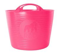 Red Gorilla 14L Small Flexible 2-Handled Recycled Tub in Pink Weather Resistant Suitable for Animal Horse or Pet Food Storage and Preparation DIY Builders Gardening 3.5 Gallon
