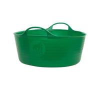 Red Gorilla 15L Small Shallow Flexible 2-Handled Recycled Tub in Green Weather Resistant Suitable for Animal Horse Food Storage Preparation DIY Builders Gardening