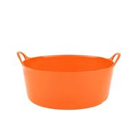 Red Gorilla 15L Small Shallow Flexible 2-Handled Recycled Tub in Orange Weather Resistant Suitable for Animal Horse Food Storage Preparation DIY Builders Gardening