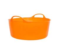 Red Gorilla 15L Small Shallow Flexible 2-Handled Recycled Tub in Orange Weather Resistant Suitable for Animal Horse Food Storage Preparation DIY Builders Gardening