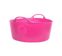 Red Gorilla 15L Small Shallow Flexible 2-Handled Recycled Tub in Pink Weather Resistant Suitable for Animal Horse Food Storage Preparation DIY Builders Gardening