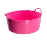 Red Gorilla 35 Litre Large Shallow Flexible 2-Handled Recycled Tub Dog Pool Bath Weather Resistant Multi Purpose for DIY Builders Gardening (Pink)
