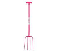 Red Gorilla 4 Prong Manure Fork T-Handle - Pink