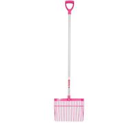 Red Gorilla Bedding Fork with D Handle Pink Lightweight For Stable Bedding Mucking Out Metal Pitchfork for Hay and Garden Compost 157cm Long