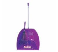 Tidee Red Gorilla Official - BIG with Short Black Plastic Rake Large Purple Scoop Pan with Short Handle Wide Deep Dustpan for Garden Stable Home or Building Site