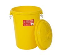 Red Gorilla Bin 80 Litre with Clip Lid Yellow Stackable Storage Plastic Lightweight Weather Resistant Frost Proof for Indoor Outdoor Waterproof Waste Bin for Garden Garage Kitchen Home Recycling