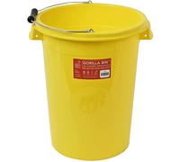 Red Gorilla 30 Litre Plasterers Mixing Bucket Bin with Handle in Yellow Reinforced Sides Durable Easy Grip Handles Weather Resistant Frost Proof Trade Construction DIY Rubble Container 45cm x 40cm