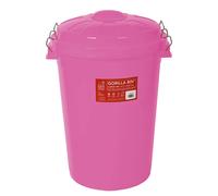 Red Gorilla Bin with Clip Lid - 80L - Pink