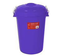 Red Gorilla Bin with Clip Lid - 80L - Purple