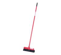 Red Gorilla Broom in Red Long Handled Sweeping Brush Hard Bristles 30cm Head Weather Resistant for Indoors Outdoors Yard 1.57m Long