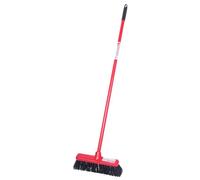 Red Gorilla Broom in Red Short Handled Sweeping Brush Hard Bristles 30cm Head Weather Resistant for Indoors Outdoors Yard 1.3m Long