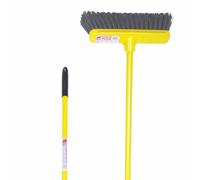 Red Gorilla Broom in Yellow Short Handled Sweeping Brush Soft Bristles Compact 30cm Head Lightweight and Durable 1.2m Long