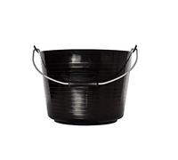 Red Gorilla Bucket Black Flexible Horse Pony Feeding Builders or Gardeners Bucket Tub With Metal Handle 22 Litres Capacity for General Garden or Building Use