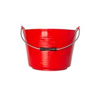 Red Gorilla Bucket Red Flexible Horse Pony Feeding Builders or Gardeners Bucket Tub With Metal Handle 22 Litres Capacity for General Garden or Building Use