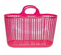 Red Gorilla Cesto Shopping Tote Pink Reusable Sturdy Shopper Plastic Grocery Bag Washable Practical Versatile Multi Purpose