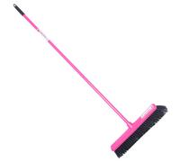 Red Gorilla Broom in Pink Long Handled Sweeping Brush Hard Bristles 30cm Head Weather Resistant for Indoors Outdoors Yard 1.57m Long