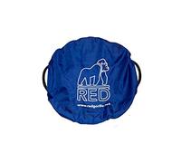 Red Gorilla Fabric Tub Cover in Blue Elasticated Stretch Durable Polyester Ideal for Animal Feed Buckets or Tubs Showerproof Size M-L