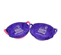 Red Gorilla Fabric Tub Covers Twin Pack Breakfast and Dinner in Purple Elasticated Stretch Durable Polyester Ideal for Animal Feed Buckets or Tubs Showerproof Size M-L