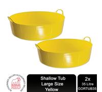 Red Gorilla Large or Medium Size Yellow Tub w/ Comfort Grip Handles, 26L or 35L