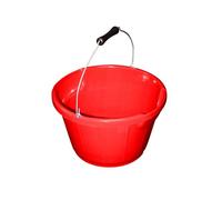 Red Gorilla Plas 10L 2 Gallon Feed Utility Bucket Red Small Shallow Dual Pouring Recycled Durable Plastic