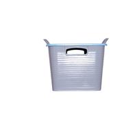 Red Gorilla Plastic Storage Tub Stack and Store Sky Blue Rectangular Stackable Box with Lid and Handles Multi Purpose for Home Office Industrial 25 litre