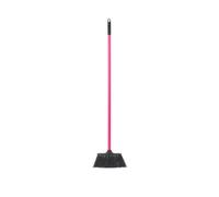 Red Gorilla Poly Yard Broom Lightweight Narrow Profile Soft Bristle For Stable And Site, Pink