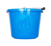 Red Gorilla Premium Builder's Bucket Blue 14 litre 3 Gallon Heavy Duty Strong Metal Handle Moulded Grip Multi Purpose Food Grade Plastic