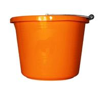 Red Gorilla Premium Builder's Bucket Orange 14 litre 3 Gallon Heavy Duty Strong Metal Handle Moulded Grip Multi Purpose Food Grade Plastic