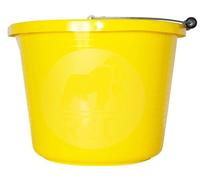 Red Gorilla Premium Builder's Bucket Yellow 14 litre 3 Gallon Heavy Duty Strong Metal Handle Moulded Grip Multi Purpose Food Grade Plastic