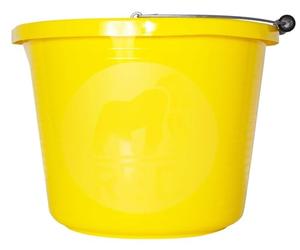 Red Gorilla Premium Builder's Bucket Yellow 14 litre 3 Gallon Heavy Duty Strong Metal Handle Moulded Grip Multi Purpose Food Grade Plastic