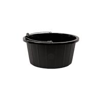 Red Gorilla Black Premium Shallow Bucket for Home Garden Stable or Builders Bucket With Metal Handle Heavy Duty 15 Litres Capacity