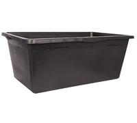 Red Gorilla Rigid Black Plastic Rectangular General Purpose Multi Tub 90 Litre Capacity Horse Animal Feeding Trough or Storage Garden Outdoor Planter 53cm x 78cm