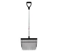 Red Gorilla Small Bedding Fork with Short D Handle Black Lightweight For Stable Bedding Mucking Out Metal Pitchfork for Hay and Garden Compost 110cm Long